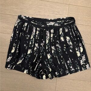 Club Monaco Ellery Silk Shorts Floral Black